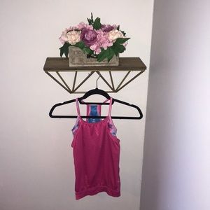 Girls workout tank with built in sports bra
